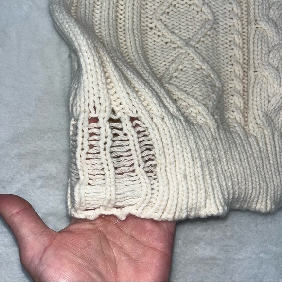 Manoush Brown Cream Wool Blend Textured Knit Sweater Women’s MD Made In Italy - Picture 8 of 11